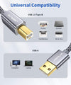 JSAUX USB 2.0 Type A Male to Type B Male Printer Cable (6.6 Ft)
