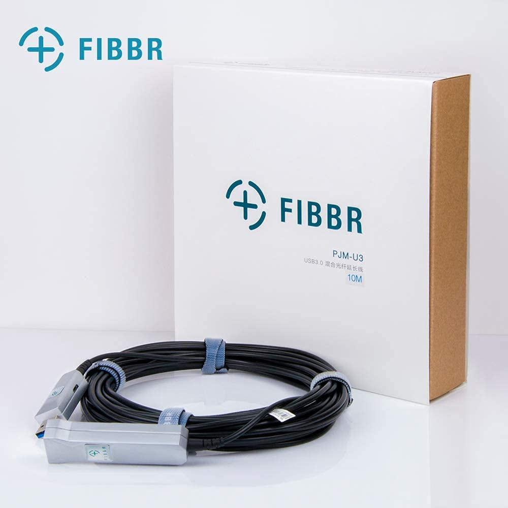 FIBBR Fiber Optic USB Type A 3.0 Male to Female Active Extension Cable (50Ft)