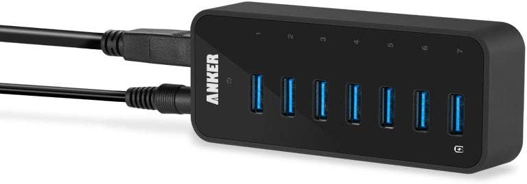 Anker 7-Port USB 3.0 Data Hub with 36W Power Adapter and BC 1.2 Charging Port for iPhone 7/6s Plus, iPad Air 2, Galaxy S Series, Note Series, Mac, PC, USB Flash Drives and More