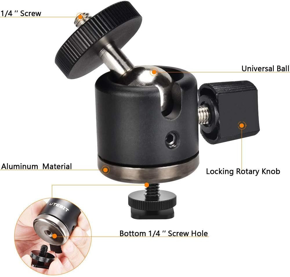 UTEBIT Mini Ball Head, Tripod Head with 1/4