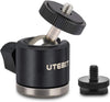 UTEBIT Mini Ball Head, Tripod Head with 1/4" Hot Shoe, 360° Rotatable Ball Head