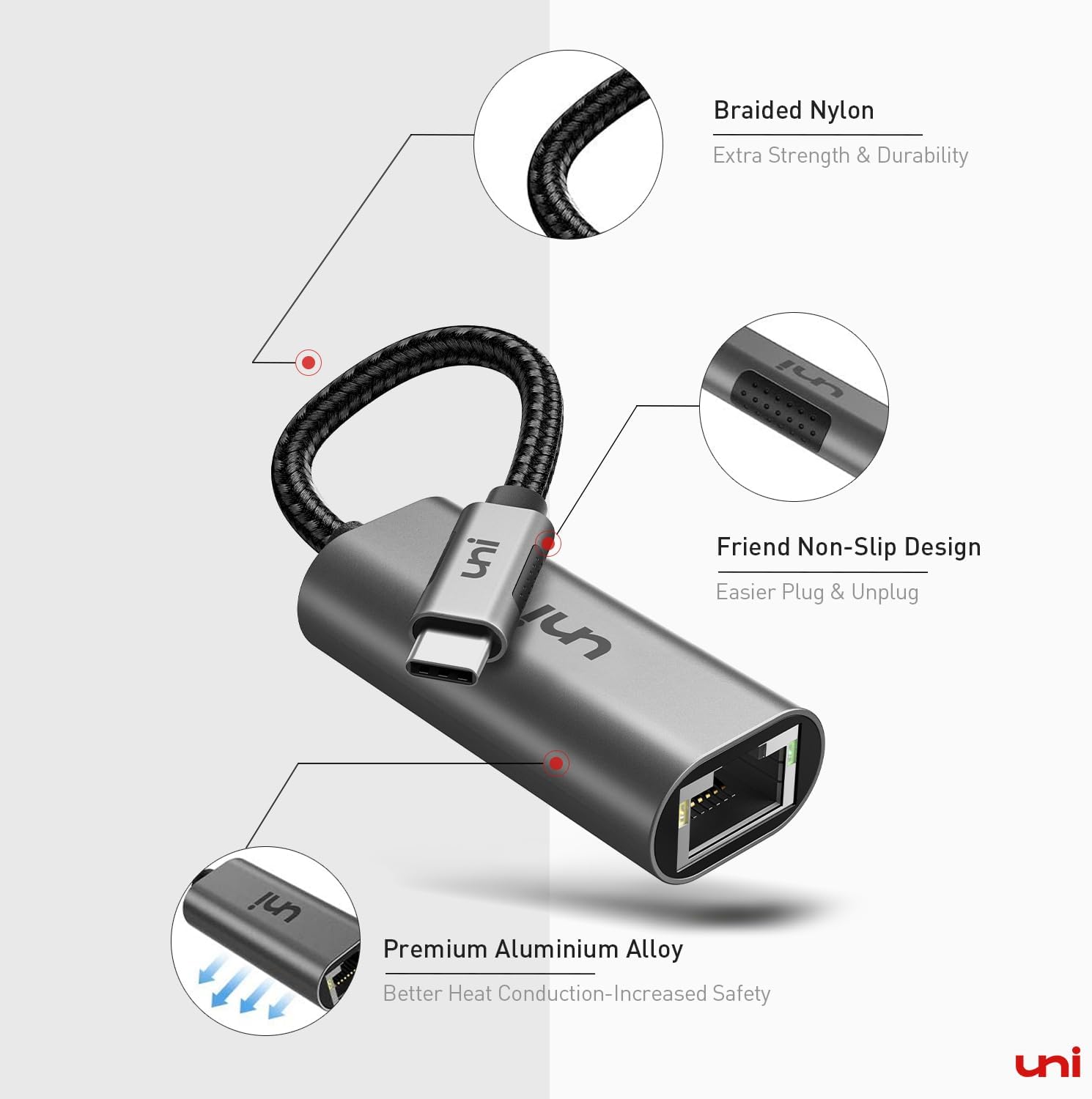 Uni USB C to Ethernet Adapter