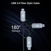 FIBBR Fiber Optic USB Type A 3.0 Male to Female Active Extension Cable (50Ft)