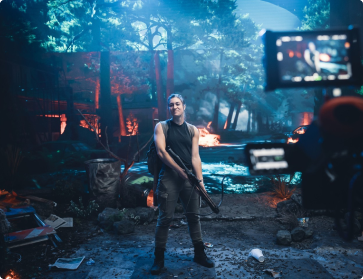 Virtual cave environments for film and TV