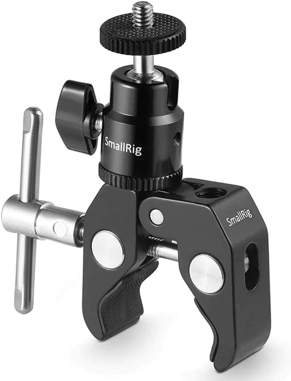 SmallRig Super Clamp Mount with Mini Ball Head Mount, Hot Shoe Adapter with 1/4" Screw