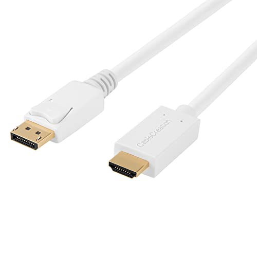 CableCreation Active DisplayPort to HDMI Cable 4K@60Hz HDR, 8FT Unidirectional DisplayPort 1.4 to HDMI Monitor Cable, DP to HDMI Cable Support 4K@60Hz, 2K@144Hz, 1080P@144Hz, Eyefinity Multi-Display