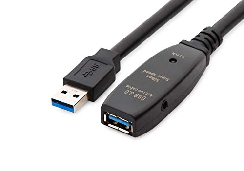 MutecPower 50 Feet Active USB Extension Cable 2.0 Male to Female with 2 Extension chipsets Signal Booster - Active Extension/Repeater Cord 15 Meters / 50 Feet