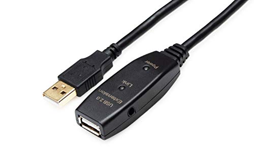 MutecPower 50 Feet Active USB Extension Cable 2.0 Male to Female with 2 Extension chipsets Signal Booster - Active Extension/Repeater Cord 15 Meters / 50 Feet