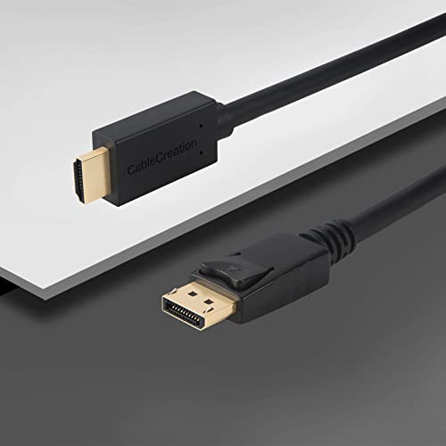 CableCreation Active DisplayPort to HDMI Cable 4K@60Hz HDR, 8FT Unidirectional DisplayPort 1.4 to HDMI Monitor Cable, DP to HDMI Cable Support 4K@60Hz, 2K@144Hz, 1080P@144Hz, Eyefinity Multi-Display