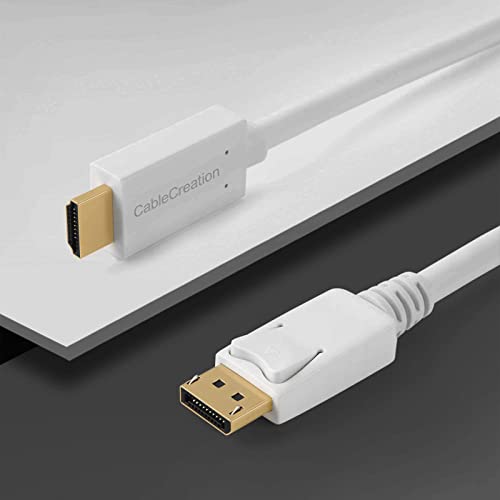 CableCreation Active DisplayPort to HDMI Cable 4K@60Hz HDR, 8FT Unidirectional DisplayPort 1.4 to HDMI Monitor Cable, DP to HDMI Cable Support 4K@60Hz, 2K@144Hz, 1080P@144Hz, Eyefinity Multi-Display