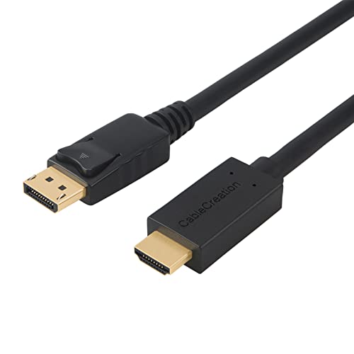 CableCreation Active DisplayPort to HDMI Cable 4K@60Hz HDR, 8FT Unidirectional DisplayPort 1.4 to HDMI Monitor Cable, DP to HDMI Cable Support 4K@60Hz, 2K@144Hz, 1080P@144Hz, Eyefinity Multi-Display