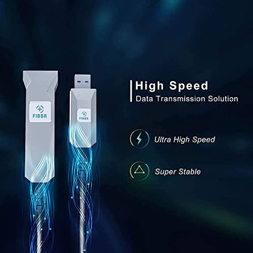 FIBBR Ultra-Long USB 3.0 Extension Cable 65FT/20M, Male to Female USB 3.0 Fiber Optical Cable, High Speed 5Gbps Data Transfer Extender Cord, for Playstation, Printer, Displayer, Hard Drive, Webcams
