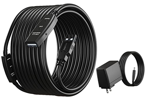 MutecPower 50 Feet Active USB Extension Cable 2.0 Male to Female with 2 Extension chipsets Signal Booster - Active Extension/Repeater Cord 15 Meters / 50 Feet