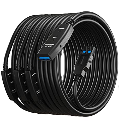 MutecPower 50 Feet Active USB Extension Cable 2.0 Male to Female with 2 Extension chipsets Signal Booster - Active Extension/Repeater Cord 15 Meters / 50 Feet