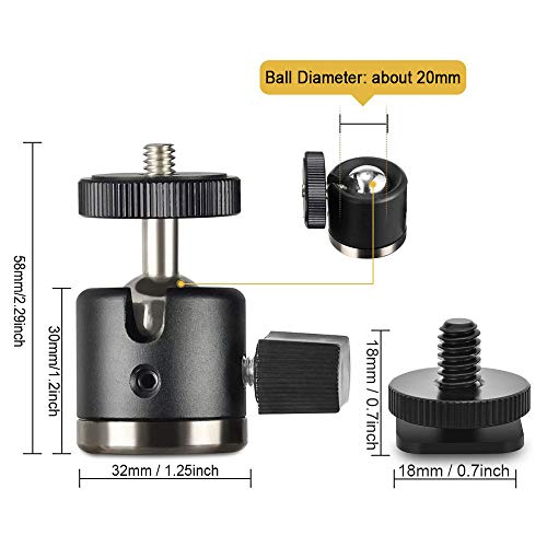 1/4 inch Ball Head Hot Shoe Adapter