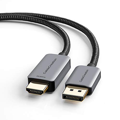 CableCreation Active DisplayPort to HDMI Cable 4K@60Hz HDR, 8FT Unidirectional DisplayPort 1.4 to HDMI Monitor Cable, DP to HDMI Cable Support 4K@60Hz, 2K@144Hz, 1080P@144Hz, Eyefinity Multi-Display