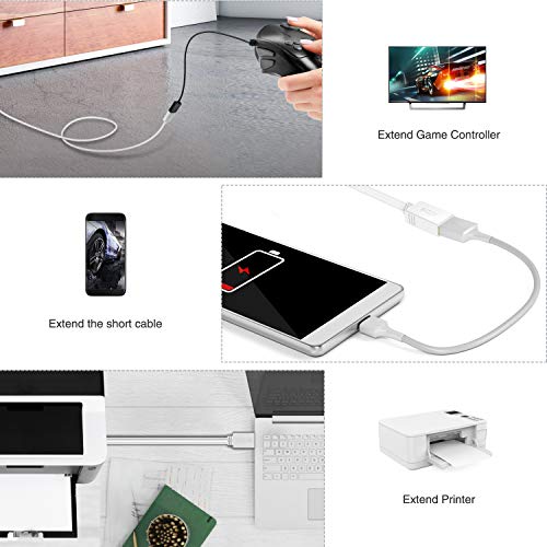 Short USB Extension Cable 1ft, VCZHS USB 3.0 Extension Cable USB3.0 Cable A Male to A Female for Rentendo Switch,USB Flash Drive, Card Reader, Hard Drive, Keyboard,Playstation, Xbox, Printer, Camera