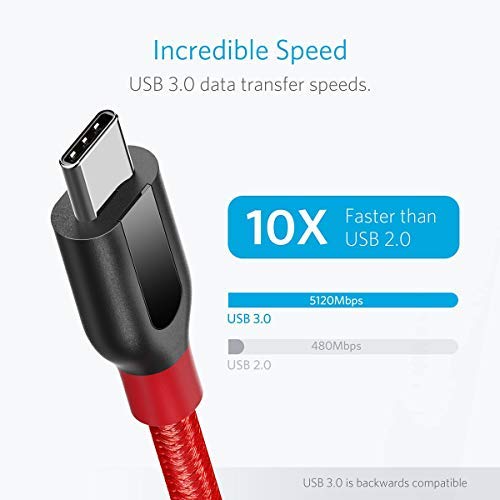 Anker USB C Cable, PowerLine+ USB-C to USB 3.0 cable (3ft), High Durability, for Samsung Galaxy Note 8, S8, S8+, S9, S10, Sony XZ, LG V20 G5 G6, HTC 10, Xiaomi 5 and More. Laptop