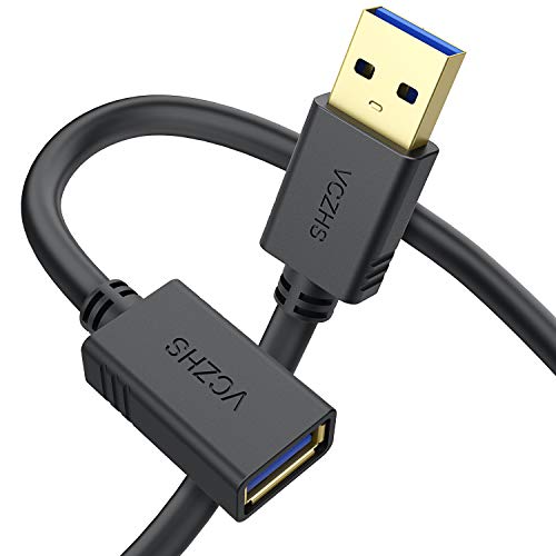 Short USB Extension Cable 1ft, VCZHS USB 3.0 Extension Cable USB3.0 Cable A Male to A Female for Rentendo Switch,USB Flash Drive, Card Reader, Hard Drive, Keyboard,Playstation, Xbox, Printer, Camera