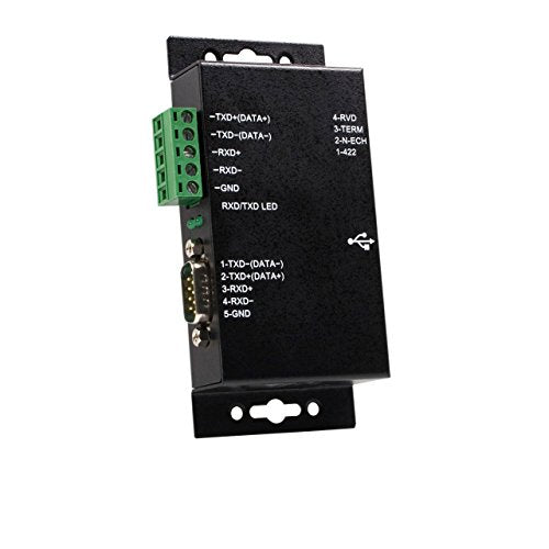StarTech.com 1 Port Metal Industrial USB to RS422/RS485 Serial Adapter w/ Isolation (ICUSB422IS) Black
